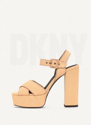 Beige DKNY Margot Women's Heels | Malaysia_D1200