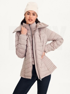 Beige DKNY Packable Women's Coats | Malaysia_D1551