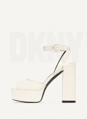 Beige DKNY Party Platform Women's Heels | Malaysia_D0256