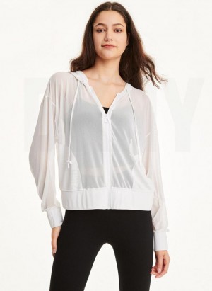 Beige DKNY Power Mesh Women's Jackets | Malaysia_D0627