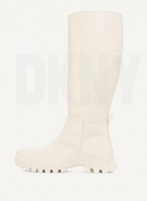 Beige DKNY Tall Lug Sole Women's Boots | Malaysia_D0451