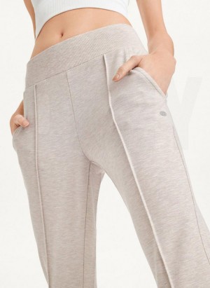 Beige DKNY Yoga Terry Pintuck Women's Joggers | Malaysia_D1744