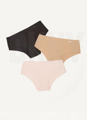 Beige Multicolor DKNY 3 Pack Hipster Women's Panties | Malaysia_D0248