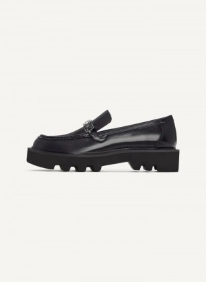 Black DKNY Audrey With Plaque Women's Loafers | Malaysia_D0824