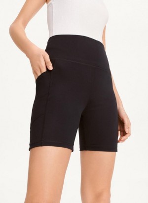 Black DKNY Balance Compression Bike Women's Shorts | Malaysia_D0578