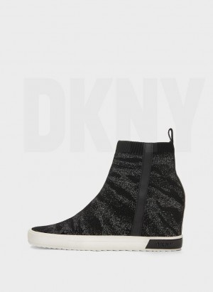 Black DKNY Cali Women's Wedges | Malaysia_D1018