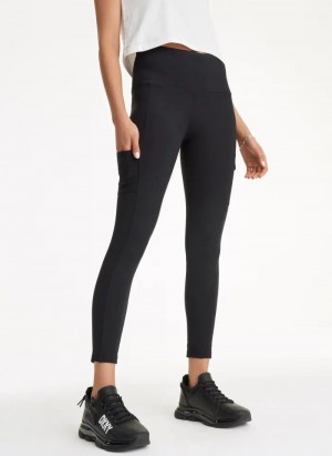 Black DKNY Cargo with Pockets Women's Leggings | Malaysia_D0344