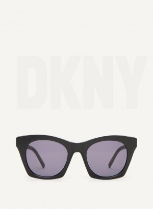 Black DKNY Cat Eye Women's Sunglasses | Malaysia_D1625