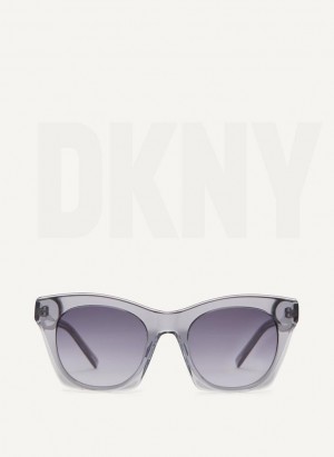 Black DKNY Cat Eye Women's Sunglasses | Malaysia_D1166