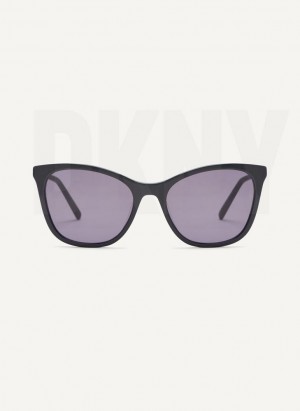 Black DKNY City Native Cat Eye Women's Sunglasses | Malaysia_D0274