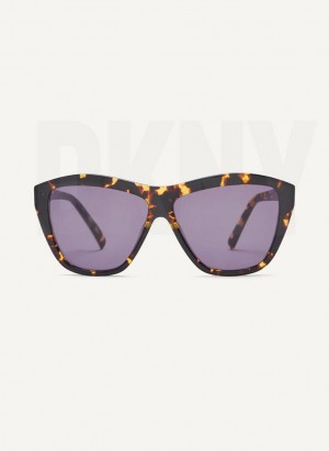 Black DKNY City Native Modern Rectangle Women's Sunglasses | Malaysia_D1311