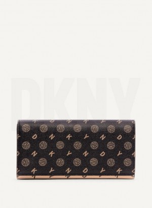 Black DKNY Continental - Pvc Logo Women's Wallets | Malaysia_D0735