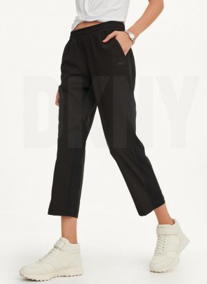 Black DKNY Cropped Cigarette Women's Pants | Malaysia_D1916