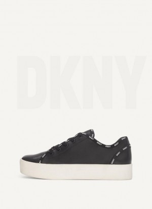 Black DKNY Dkny Court Women's Sneakers | Malaysia_D1592