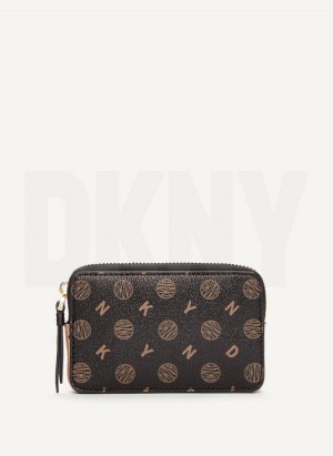 Black DKNY Keyfob Cardcase - Logo Pvc Women's Wallets | Malaysia_D0306