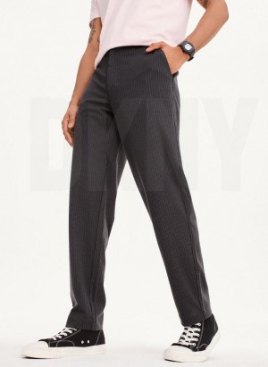 Black DKNY Knit Texture Men's Pants | Malaysia_D0900
