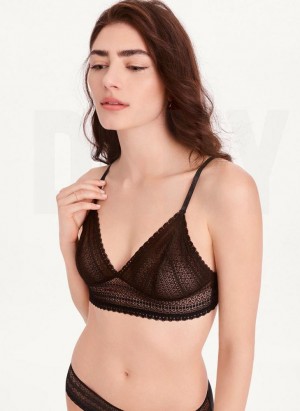 Black DKNY Lace Women's Bras | Malaysia_D1481