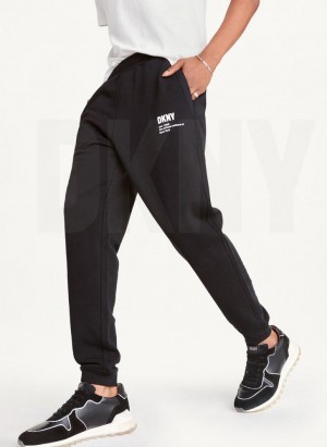 Black DKNY Logo Men's Pants | Malaysia_D1722