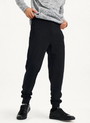 Black DKNY Logo Waistband Men's Joggers | Malaysia_D0678