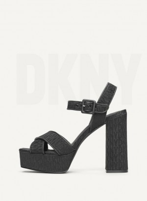 Black DKNY Margot Women's Heels | Malaysia_D0967