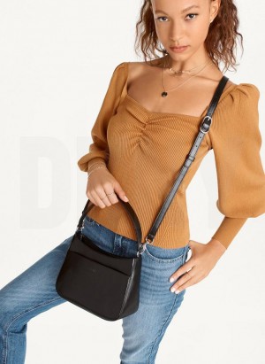 Black DKNY Medium Women's Shoulder Bags | Malaysia_D1404