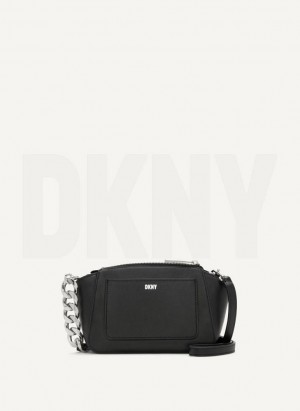 Black DKNY Mini Dome Women's Crossbody Bags | Malaysia_D1020