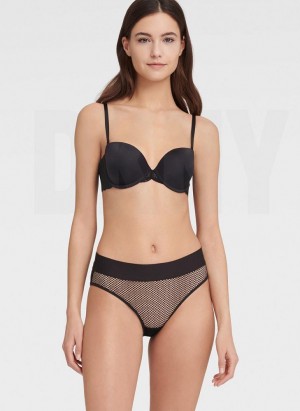 Black DKNY Modern Lace Strapless Women's Bras | Malaysia_D1962