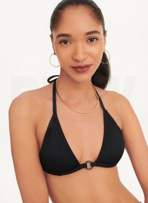 Black DKNY Multi-Wear Triangle Women's Bikini Top | Malaysia_D1108