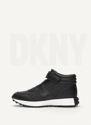 Black DKNY Noemi Women's Sneakers | Malaysia_D1689