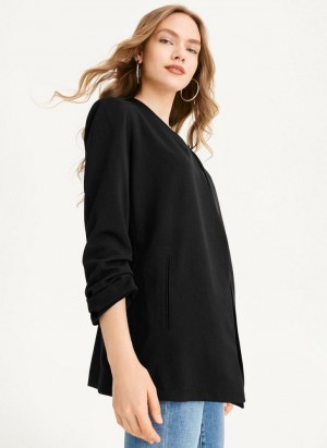 Black DKNY Open Front Women's Blazers | Malaysia_D0631