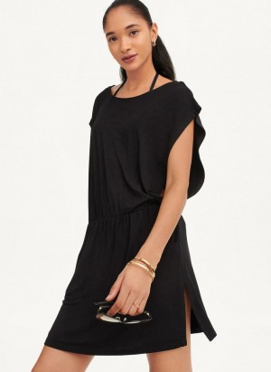 Black DKNY Open Side Tunic Women's Swimsuits | Malaysia_D1909