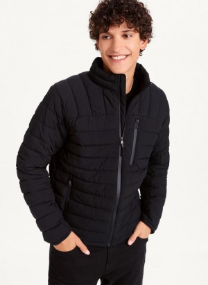 Black DKNY Packable Men's Puffer Jacket | Malaysia_D0112