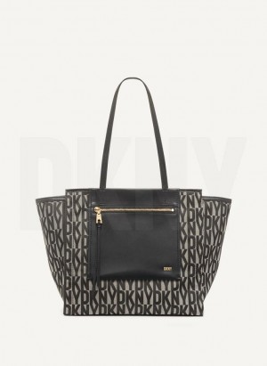 Black DKNY Pax Large Women's Tote Bags | Malaysia_D0290