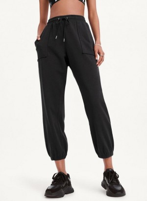 Black DKNY Pigment Washed Women's Joggers | Malaysia_D1603