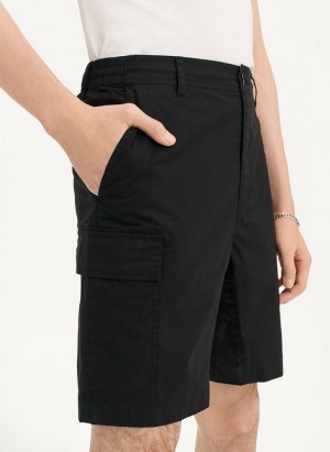 Black DKNY Poplin Cargo Men's Shorts | Malaysia_D1622
