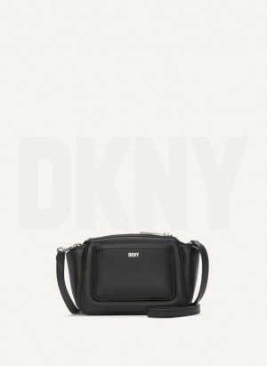 Black DKNY Pragmatist Mini Dome Quilted Women's Crossbody Bags | Malaysia_D0896