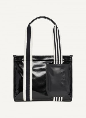 Black DKNY Prospect Coated Canvas Medium Women's Tote Bags | Malaysia_D1896