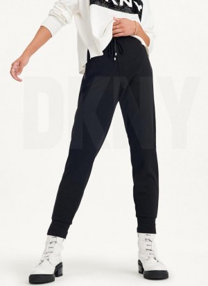 Black DKNY Pull On Women's Joggers | Malaysia_D1122