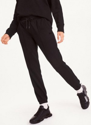 Black DKNY Raised Logo Women's Joggers | Malaysia_D1127