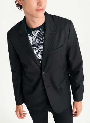 Black DKNY Relaxed Men's Blazers | Malaysia_D1676