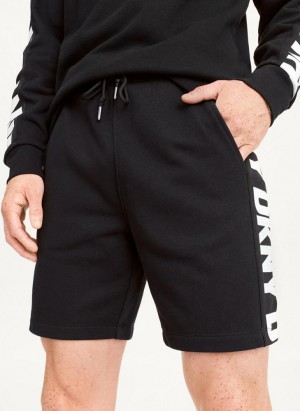 Black DKNY Repeated Logos Men's Shorts | Malaysia_D1372