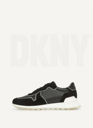 Black DKNY Runner Men's Sneakers | Malaysia_D1252