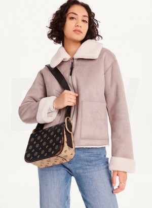 Black DKNY Saddle Women's Crossbody Bags | Malaysia_D1025