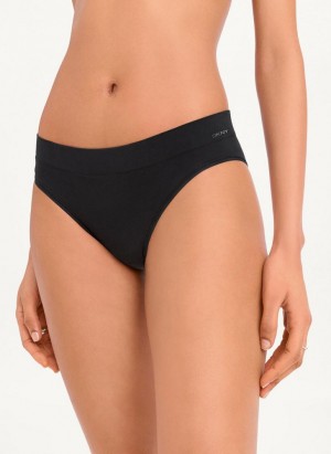 Black DKNY Seamless Litewear Rib Bikini Women's Panties | Malaysia_D1056