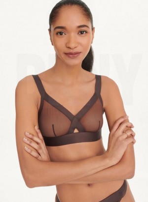 Black DKNY Sheers Triangle Women's Bras | Malaysia_D0702