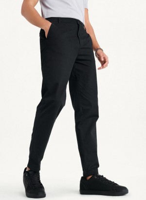 Black DKNY Slim Chino Men's Pants | Malaysia_D0625