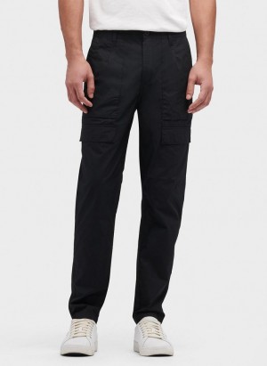 Black DKNY Slim Fit Cargo Men's Pants | Malaysia_D1753