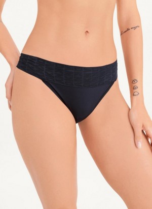 Black DKNY Stretch Women's Thong | Malaysia_D0102