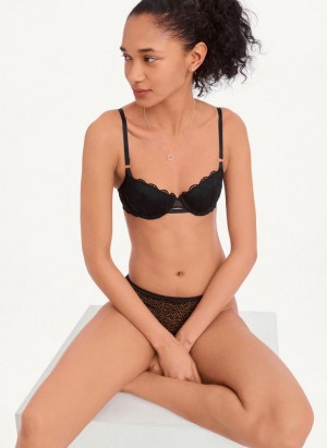 Black DKNY Superior Lace Balconette Women's Bras | Malaysia_D1233