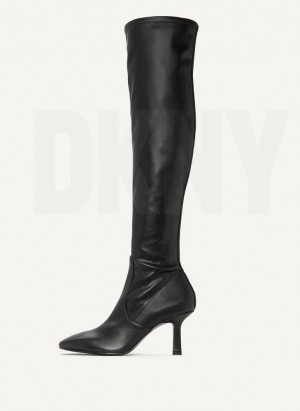 Black DKNY Tall Stretch Women's Boots | Malaysia_D1096